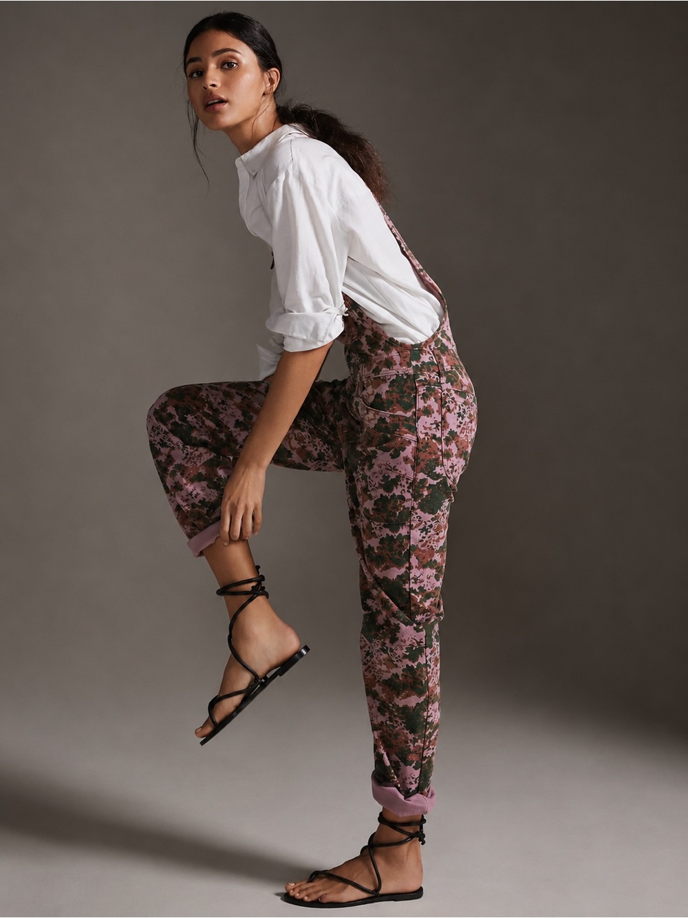 Anthropologie Pilcro | Pink & Olive Camo Painters Overalls ~ US 27
